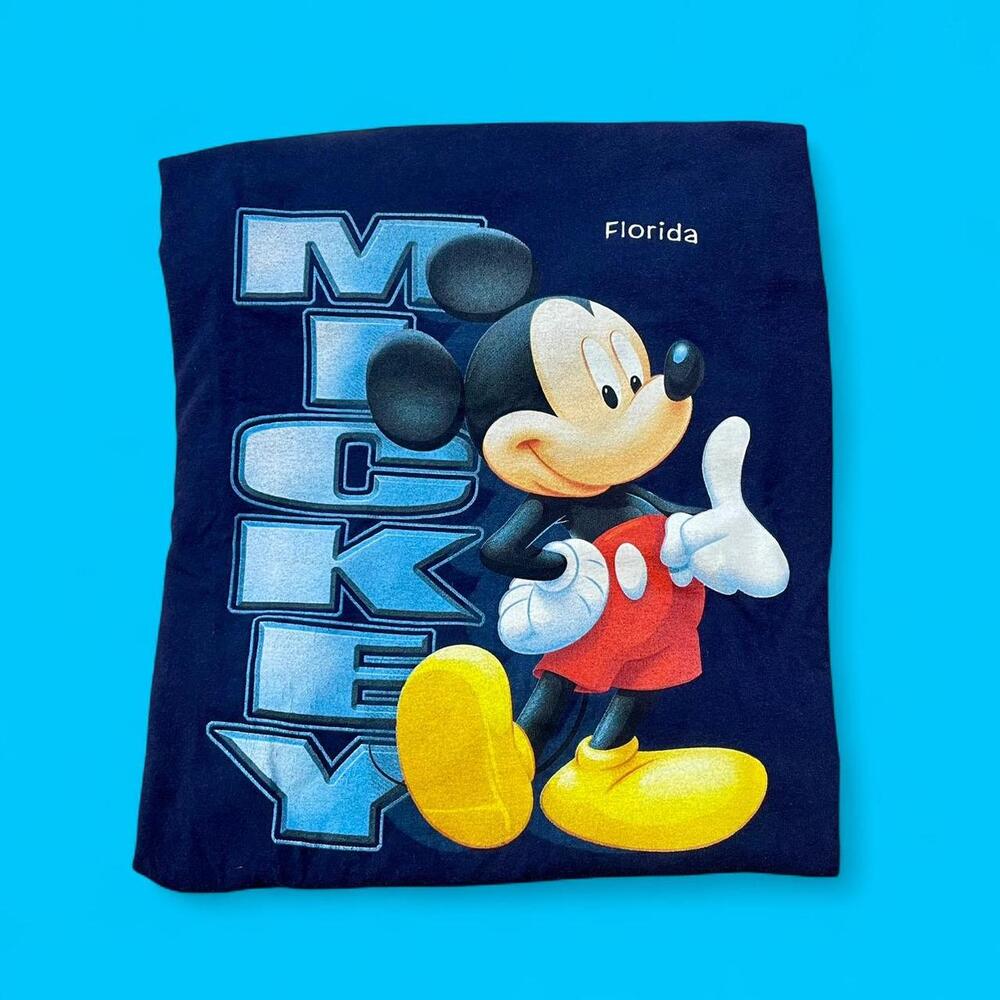 Y2k Mickey Mouse Spellout Tee - Size L